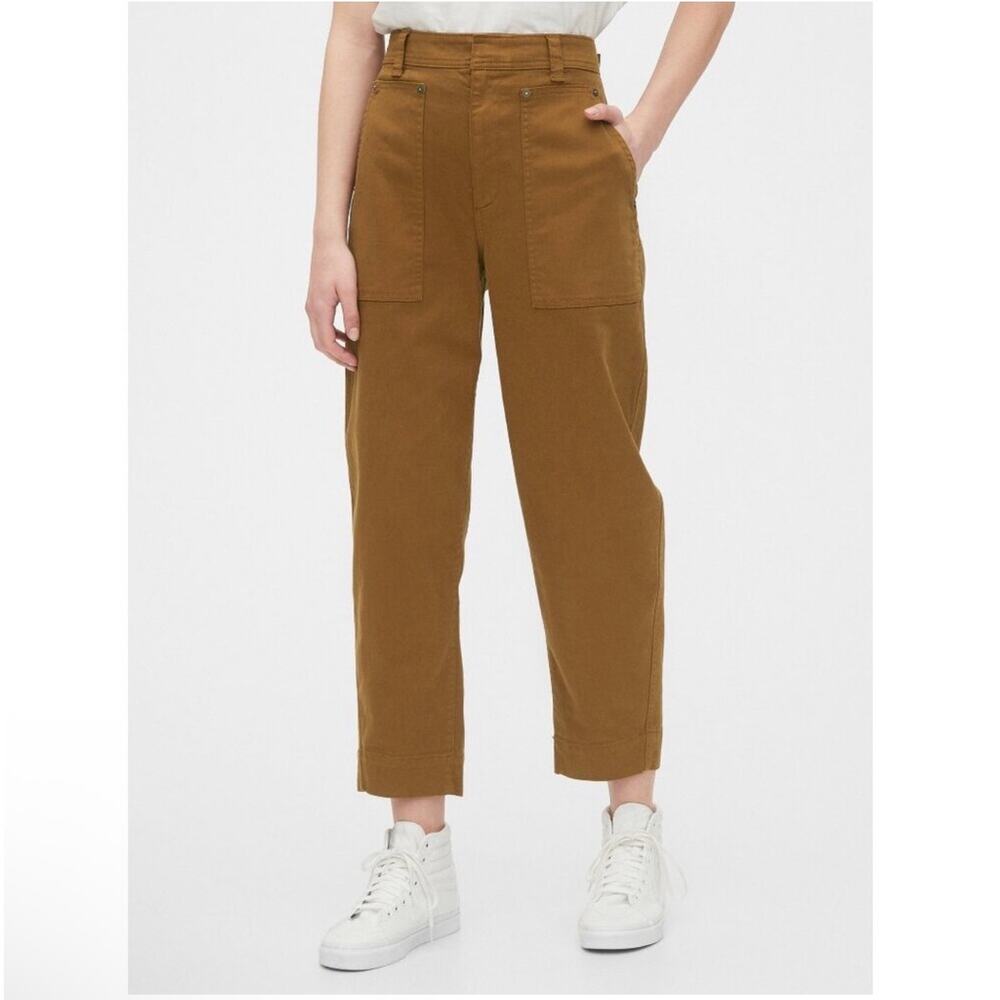 Gap Pants Womens 6 Bronze Brown Barrel Khaki Utility Cotton Blend High Rise